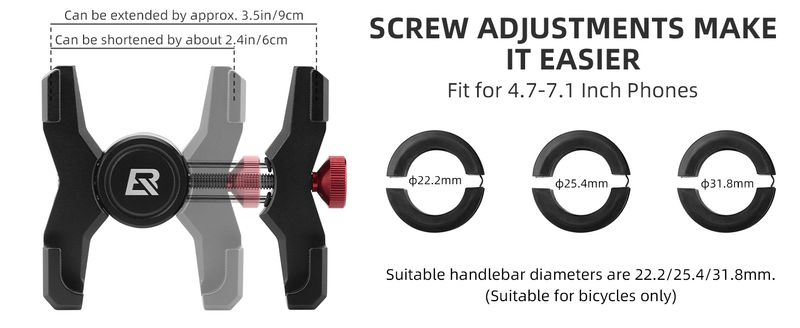 Support de téléphone pour guidon de vélo ROCKBROS pour smartphone de 4,7 à 7,09 pouces_voghion.com