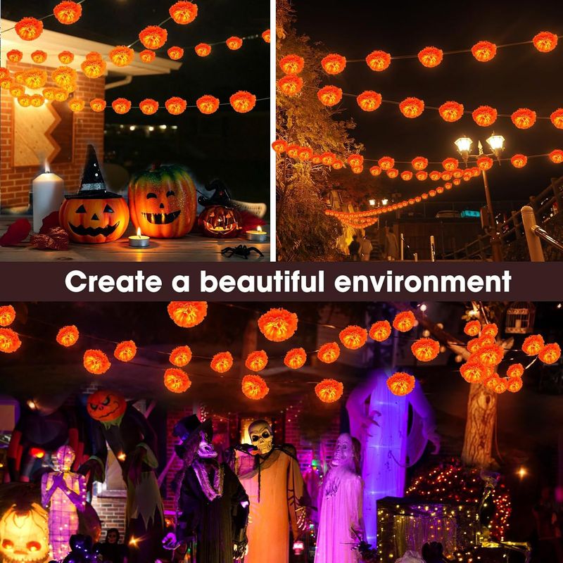 Light String Led Halloween New Chrysanthemum Light Qingming Festival Marigold String Light Ghost Festival Decorative Light Wholesale_voghion.com