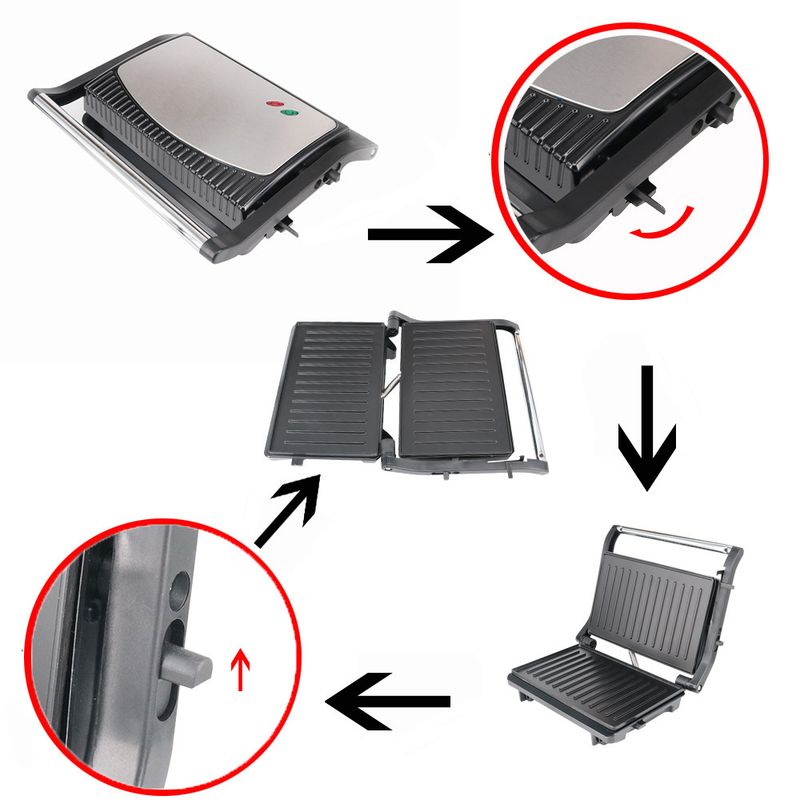 household barbecue meat machine multi function heating electric baking pan steak machine panini breakfast baking pan sandwich machine_voghion.com