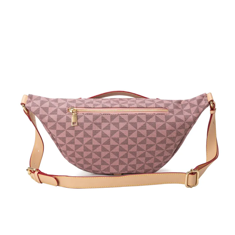 Designer-Tasche, versandkostenfrei: Glitzernde, karierte Bauchtasche mit verstellbarem Riemen und Reißverschluss_voghion.com