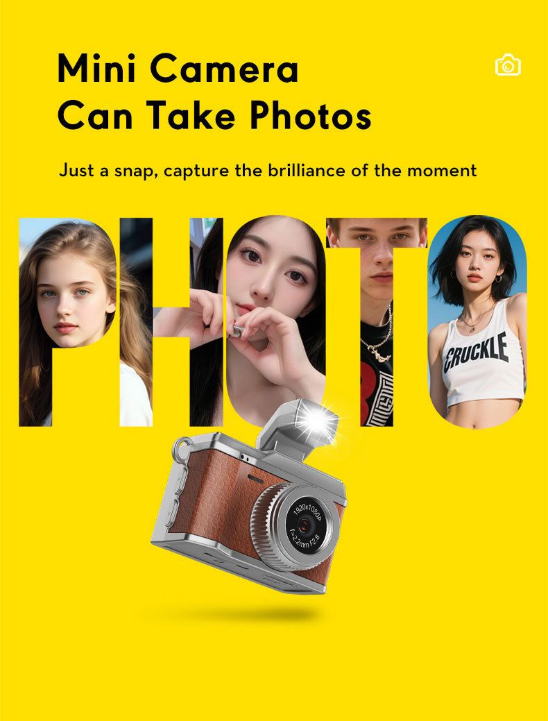 Compact Retro CCD Camera For Students - Mini Thumb-Sized Digital Camera With 0.96" HD Screen, 100MP, USB 2.0, TF Card Slot (Brown/Black/White/Green)_voghion.com