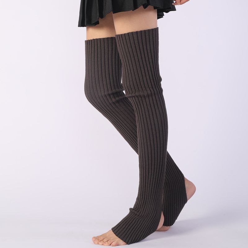 Extra lange Overknee-Stricksocken für Ballett und Tanz für Damen, warme Yoga-Beinwärmer für Herbst und Winter, Slouch-Stiefel_voghion.com
