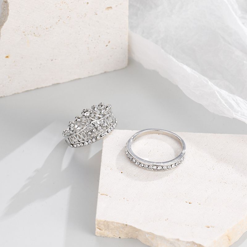 Besonders beliebtes Armband, modischer zweiteiliger Ring mit Kronenpunkt-Diamant_voghion.com