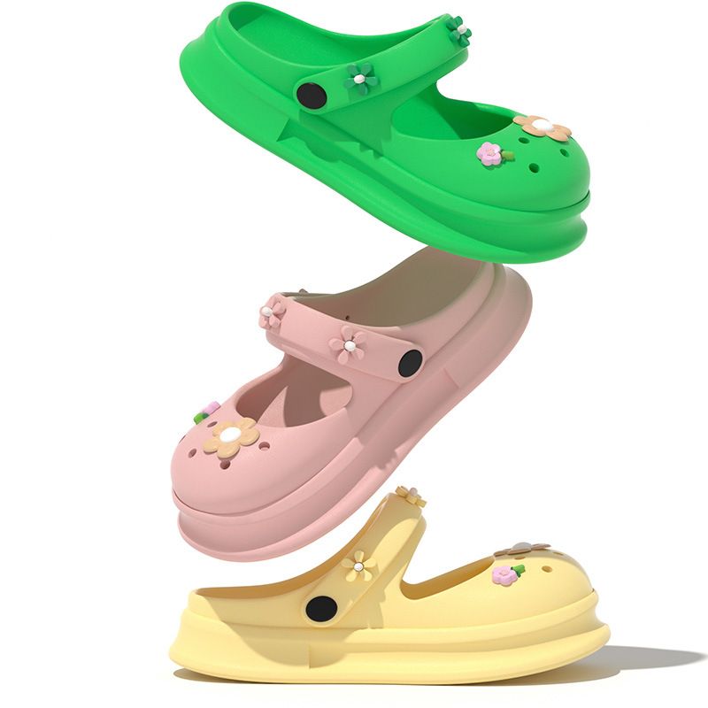 Sandali Netizen Girl Heart con foro a fiore piccolo Sandali estivi femminili per interni antiscivolo con suola morbida Pantofole fresche_voghion.com