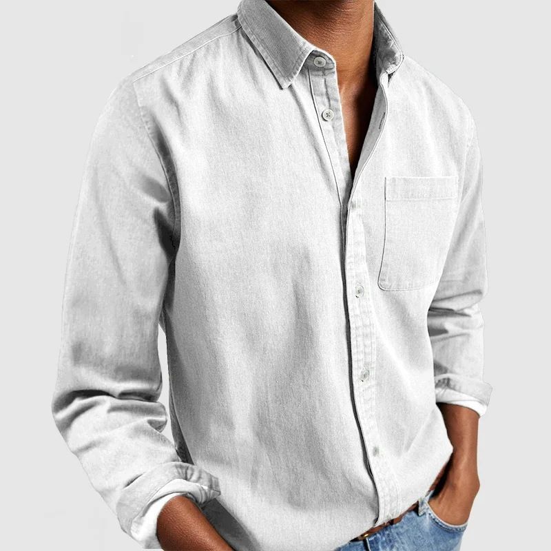 Nuova camicia da uomo a maniche lunghe con colletto rovesciato 2024_voghion.com
