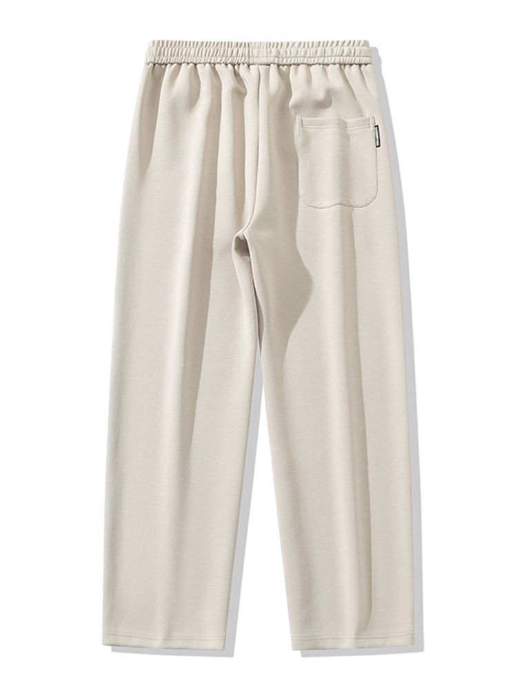 Gerade Jogginghose Für Herren, Weites Bein, Baumwolle, Trainingshose, Kordelzug, Buchstabe, Sport, Baggy-Hose, Lässige Lange Hose, Große Größe 8XL_voghion.com