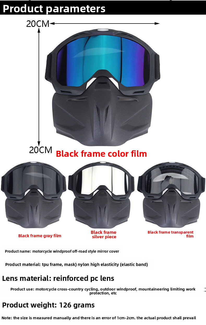 New Off-road Riding Detachable Motorcycle Goggles Face Shield_voghion.com