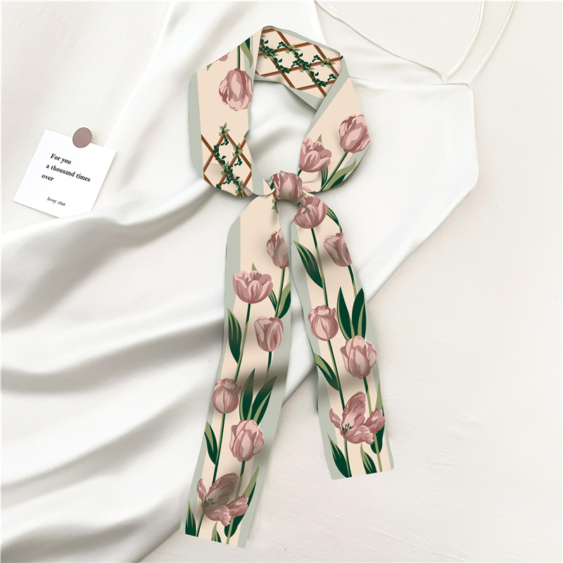 Borsa per rilegatura con cinturino sottile e stretto da donna coreano primavera autunno nuova squisita fascia per capelli tulipano francese con nastro_voghion.com