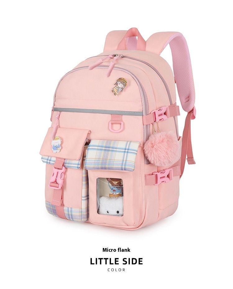 New elementary school for girls in grades 5-6, cartoon cute backpack, lightweight and load reducing, student backpack_voghion.com