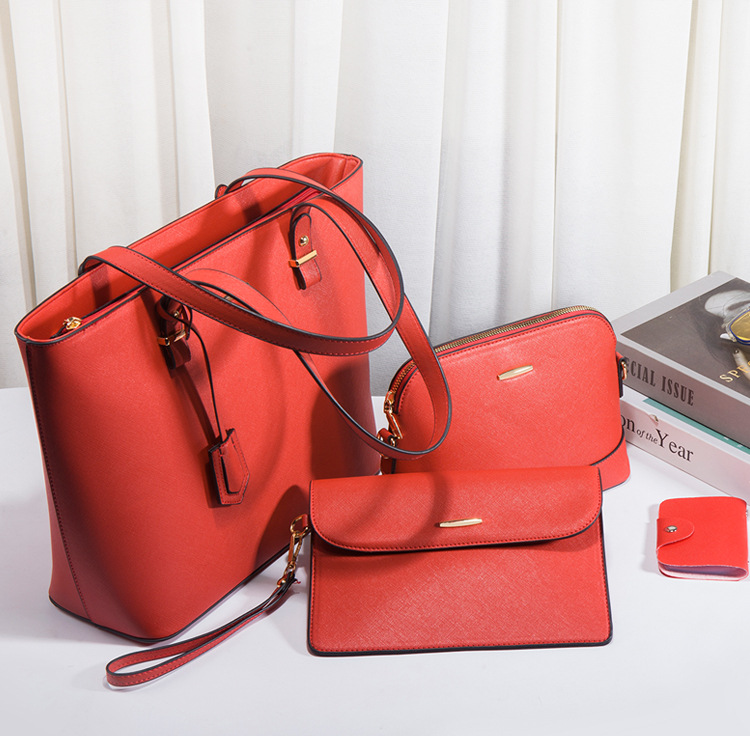 Handtaschen-Set für Damen, modische Damentasche, Retro-Schulterhandtasche, große Kapazität, modische diagonale Spannweite, vierteiliges Taschenset_voghion.com