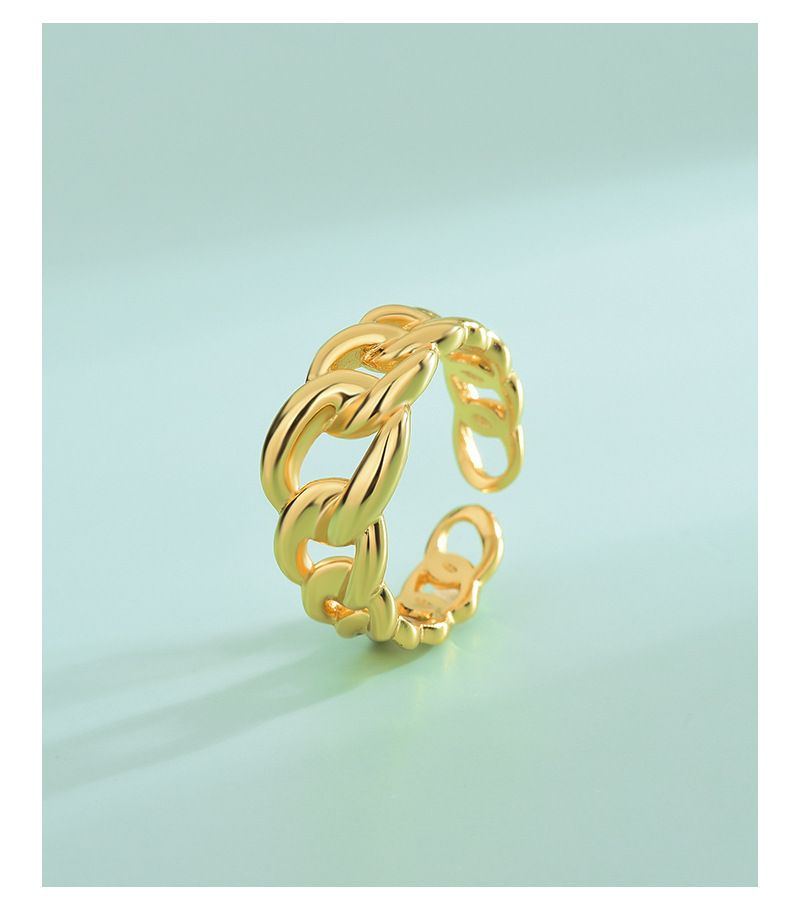 S Anello con catena laterale in argento puro da uomo e da donna Anello di apertura regolabile di lusso INS_voghion.com