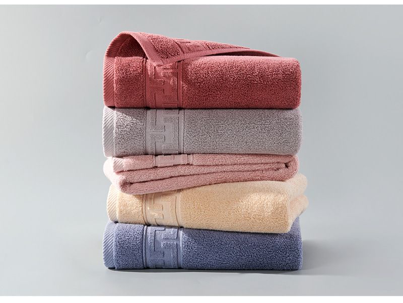 Pure Cotton Thickened Adult Towel 115g 34*75CM Patterned Satin Plain Color Absorbent Face Towel_voghion.com