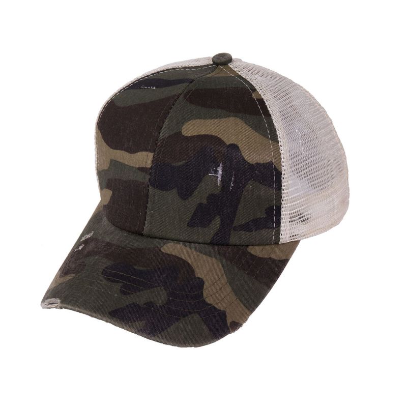 Washed Ponytail Baseball For Women, Summer, Spring, Autumn, Vintage Outdoor Solid Color Duckbill Cap_voghion.com
