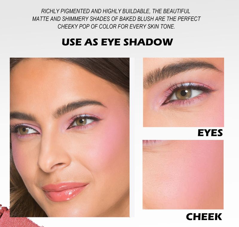 HANDAIYAN 2-Color Blush Palette - Highlighter, Contour & Multi-Use, With Pearl & Matte Blush Cream_voghion.com
