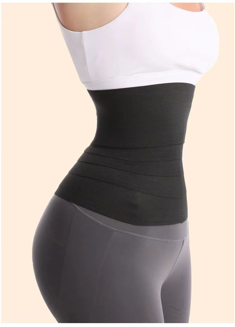 Women's adjustable and wrappable trimmer body shaping belly belt waist trainer long tie belt waist belt_voghion.com