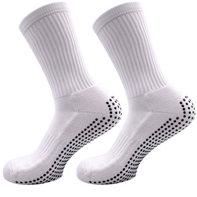 2025d Solid Color Non-Slip Soccer With Dotted Cushioning, Wear-Resistant Towel Bottom Sports Socks For Men, Sweat-Absorbent_voghion.com