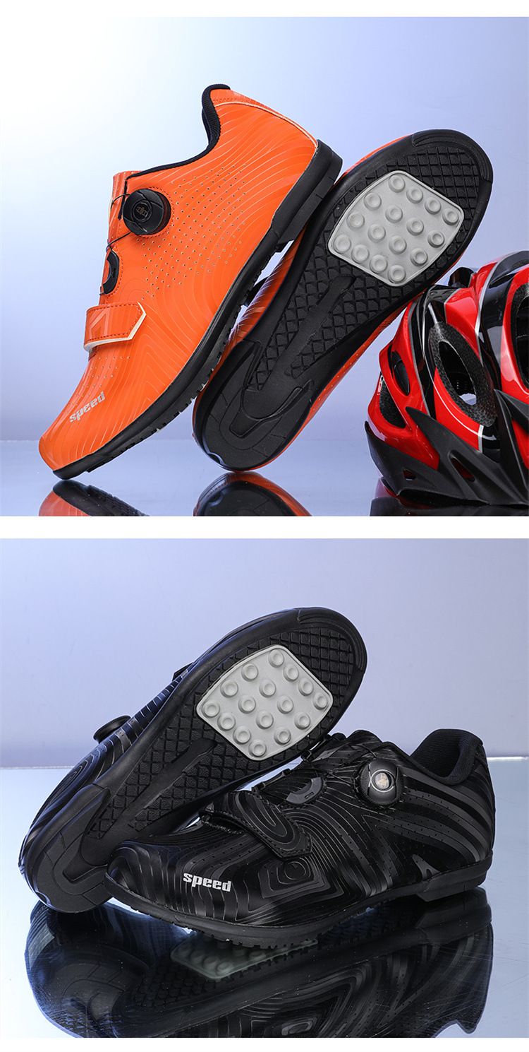 New Style Random Pattern Mountain Bike Cycling Shoes Road Bike Lock Shoes Hard Bottom Dynamic Cycling Shoes Bicycle Wide Bottom Shoes_voghion.com