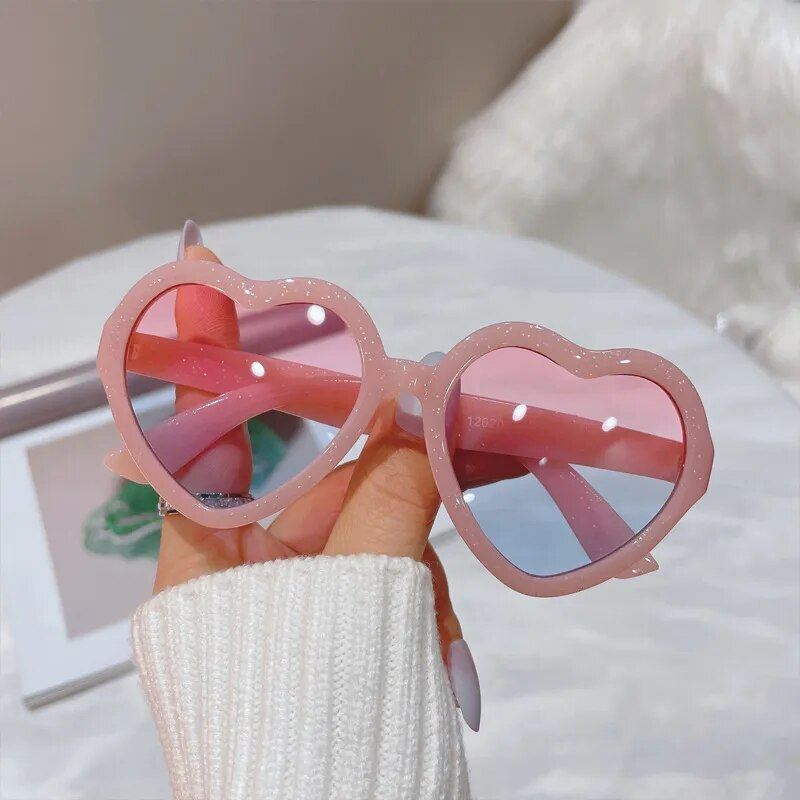 Simpatici cuori color caramella occhiali da sole per bambini bambini retrò rosa cartone animato occhiali da sole montatura ragazze ragazzi occhiali da sole per bambini UV400_voghion.com