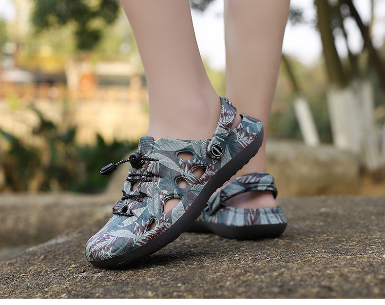 2024 Neue große Lochschuhe für Herren, Freizeit, Outdoor, dicke Sohle, atmungsaktive Strandsandalen_voghion.com