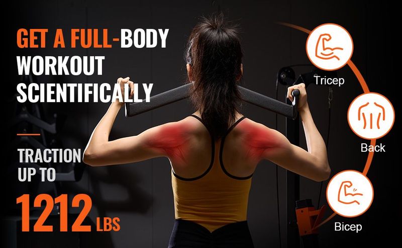 VEVOR LAT Pulldown Bar Tricep Handle Attachment V-bar Cable Machine For Home Gym_voghion.com