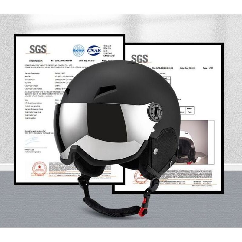 Horntour Professional Skihelm mit Einzel- und Doppelfinish, integrierter Wärmeschutzbrille und Antikollisionsschutz für Erwachsene_voghion.com