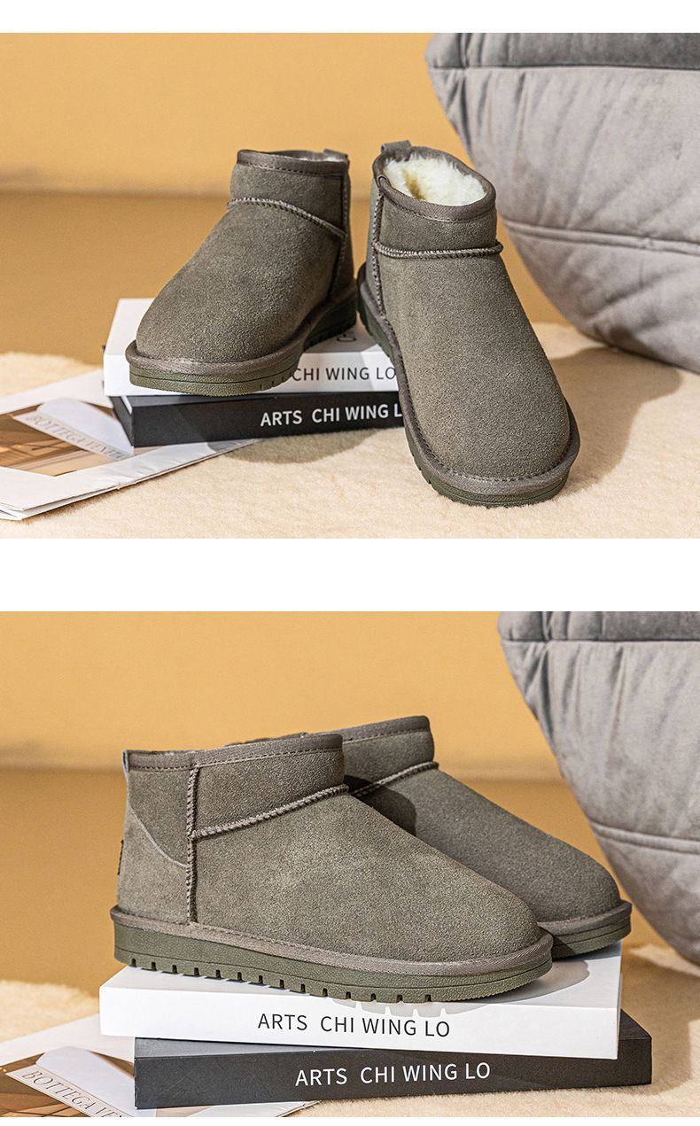 Pioggia invernale stesso stile neve donna, pelle di pecora integrata, nuovo modello 2025, calde mini scarpe in vera pelle di cotone,_voghion.com