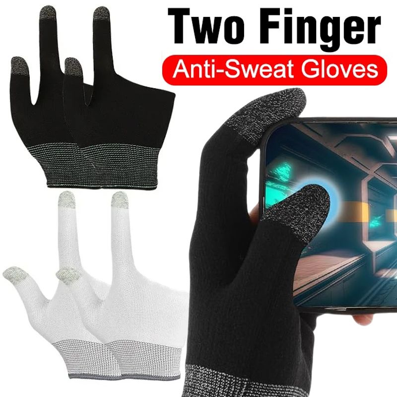 2 Finger Thumb Elastic Sleeve For Mobile Phone Tablet Gaming Gloves Breathable & Sweatproof Touch Screen Gamer Glove_voghion.com