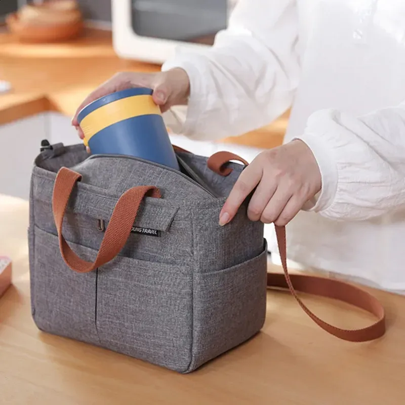 Tragbare Lunchbox, isolierte Tasche, Picknick-Essenskühler, große Kapazität, Schulter-Bento-Aufbewahrung, 250318l_voghion.com