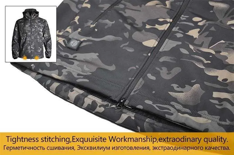 Heren Wandelen Leger Mannen Militaire jassen Airsoft Camping Tactische jas Broek Soft Shell Waterdicht jachtpak_voghion.com
