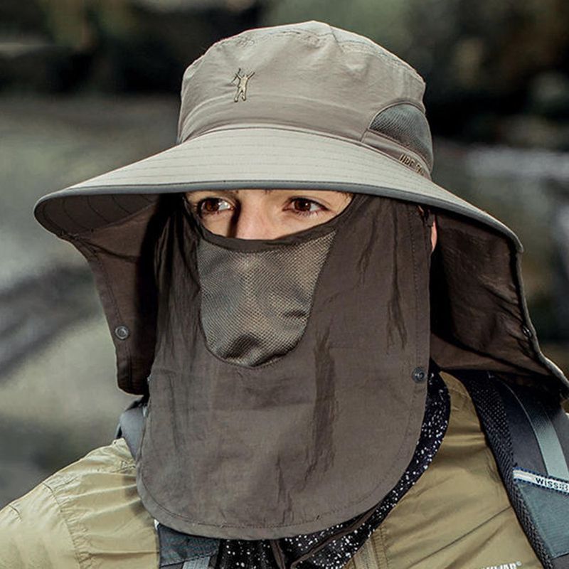 Mode 2024 Neue Mode Sommer Eimer Hut Cowboy Männer Outdoor Angeln Wandern Strand Hüte Mesh Atmungsaktiv Anti UV Sonne Kappe Große_voghion.com