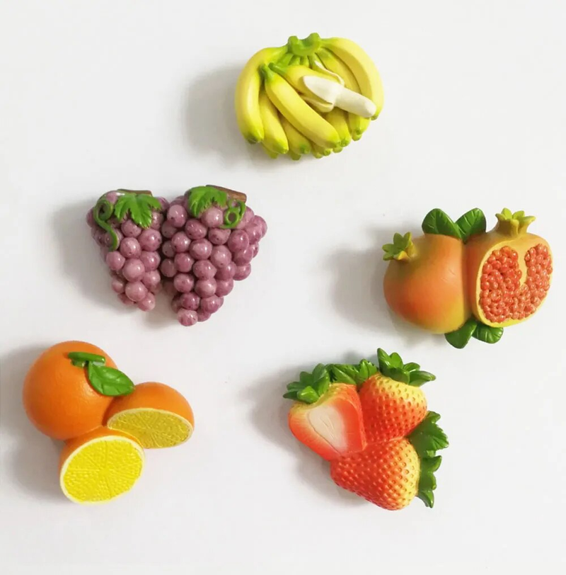 3D Creatief Driedimensionaal Ontwerp Hars Fruit Druif Watermeloen Accessoires Home Decor Koelkastmagneet Koelkast Decoratie_voghion.com
