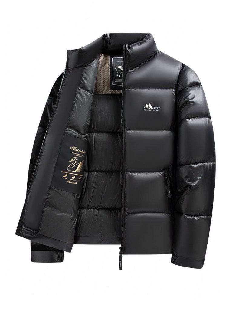 Leichte Steppjacke für Herren mit Stehkragen, Kurzmantel mit Reißverschluss für den lässigen Winter, trendiger Puffermantel für junge Erwachsene_voghion.com