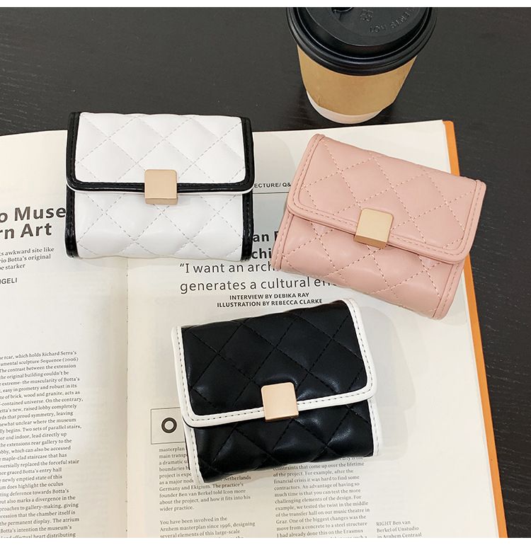 Portafoglio piccolo con diamanti alla moda, porta carte, porta monete, borsa per studenti, stile college, piccola borsa, porta carte, borsa porta carte_voghion.com