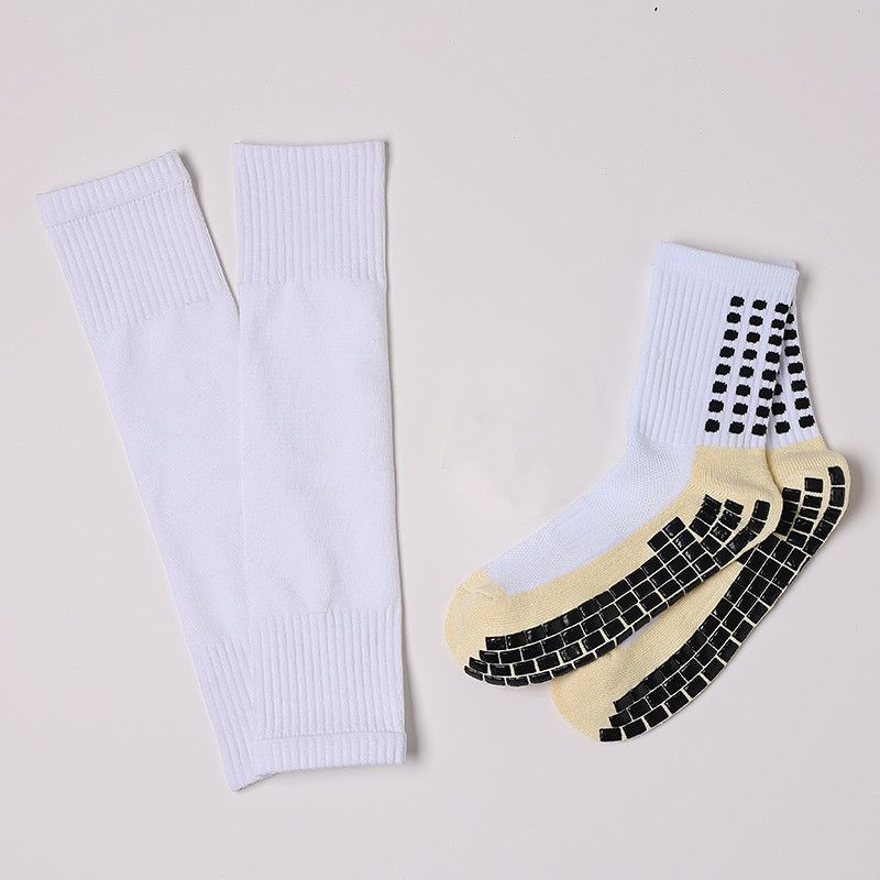 Juego de agarre para fútbol con calcetines adhesivos antideslizantes de longitud media y gruesos para proteger las piernas._voghion.com