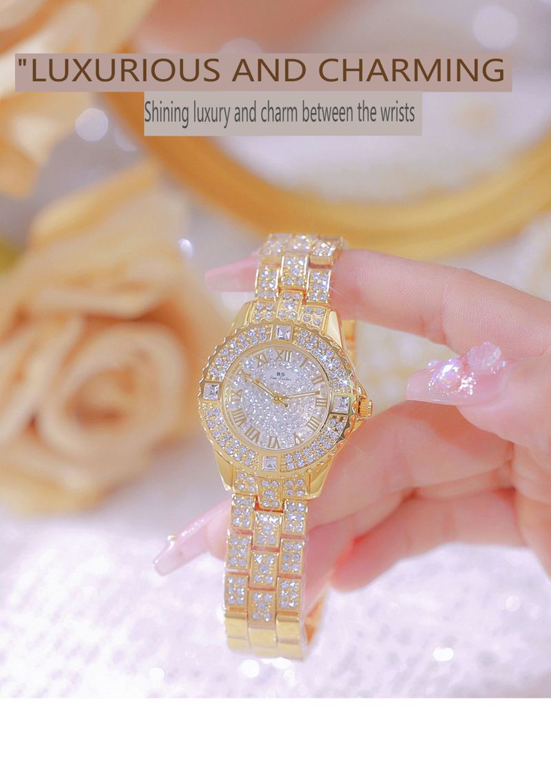 Bs Bee Sister Damen-Diamantuhr, luxuriöse modische Quarzuhr für Damen, luxuriöse wasserdichte Damen-Quarzuhr, modische Uhr für Frauen_voghion.com