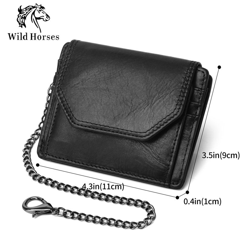 First layer oil wax leather men's RFID anti magnetic and anti-theft real pickup bag short style zero wallet_voghion.com