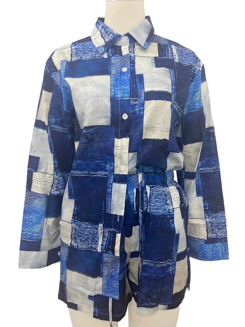 Ensemble deux pièces pour femme avec imprimé tendance et tempérament_voghion.com