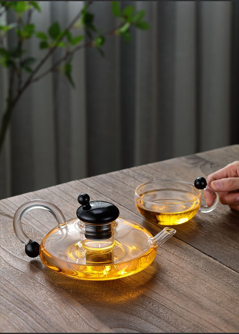 Set di lusso in vetro Nordic Light, caffettiera per tè e caffè, con coperchio a coda di topo, per fiori e frutta, stile europeo di alta qualità_voghion.com