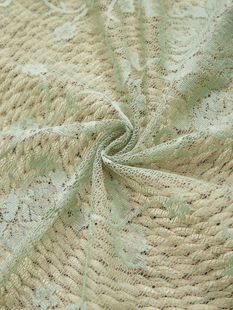 Green Kitchen Gauze Curtains Retro Light Transmitting French Double Layer Lace Bedroom Partition Curtains Bay Window Curtains_voghion.com