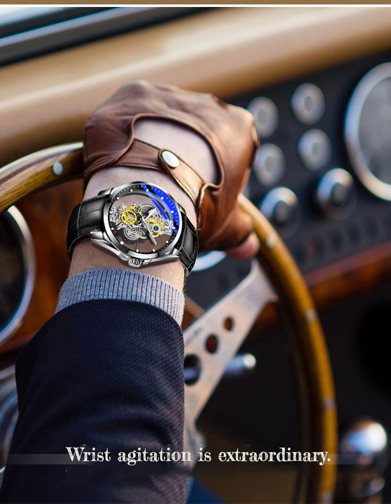 Naujas vyriškas laikrodis Skeleton Automatinis kvarcinis laikrodis Gold Skeleton Vintage Vyriškas laikrodis Vyriški laikrodžiai Populiariausi prabangūs prekės ženklai часы мужские_voghion.com