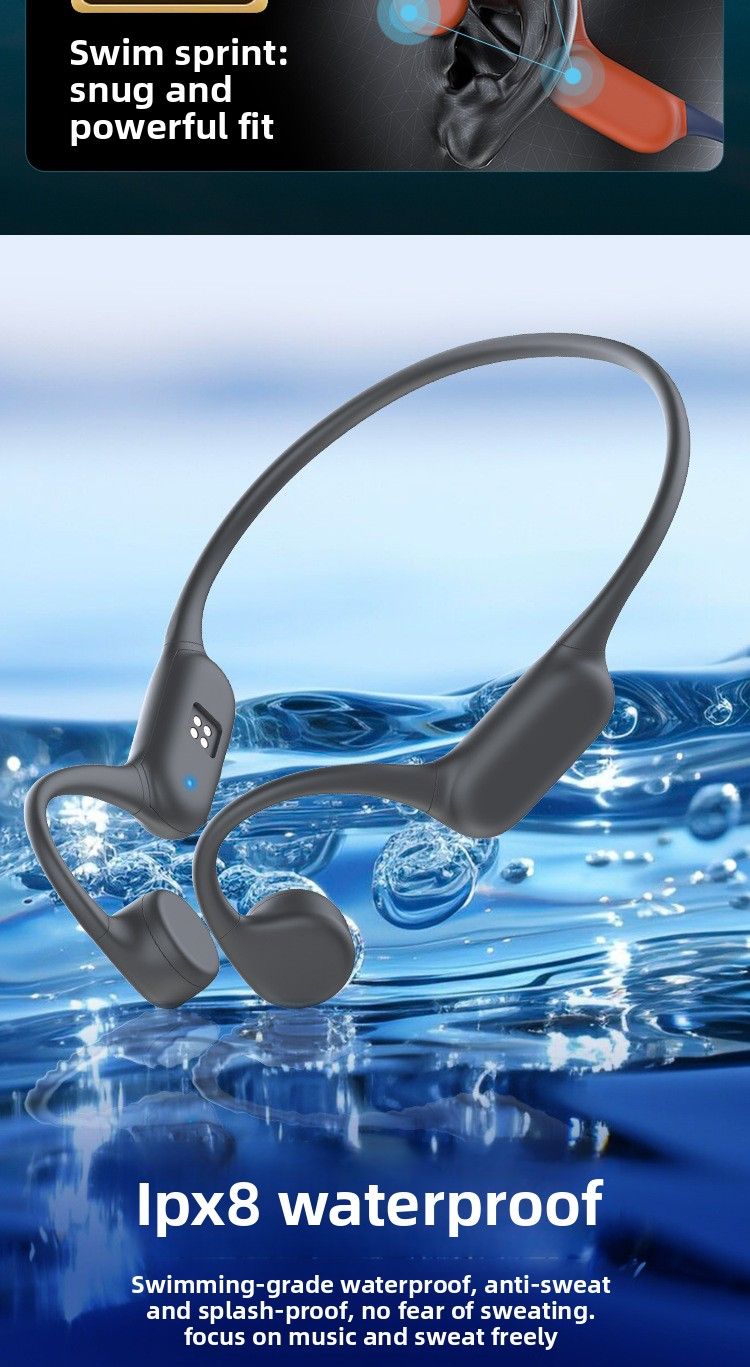 Cross-Border X21 Bone Conduction Headphones With Built-in Memory Long Battery Life For Music Listening, Sports, And Swimming IPX68 Water-Resistant Blu_voghion.com