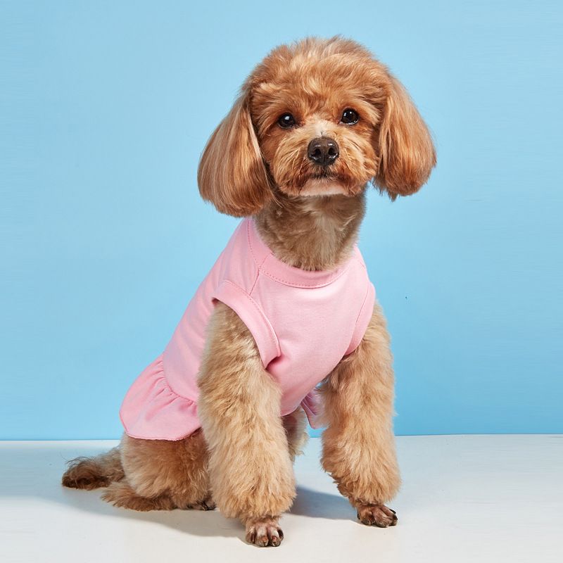 2025 Teddy Cat Dog Mini Sleeveless Solid Color Pet Puppy Dress Breathable Summer Outfit_voghion.com