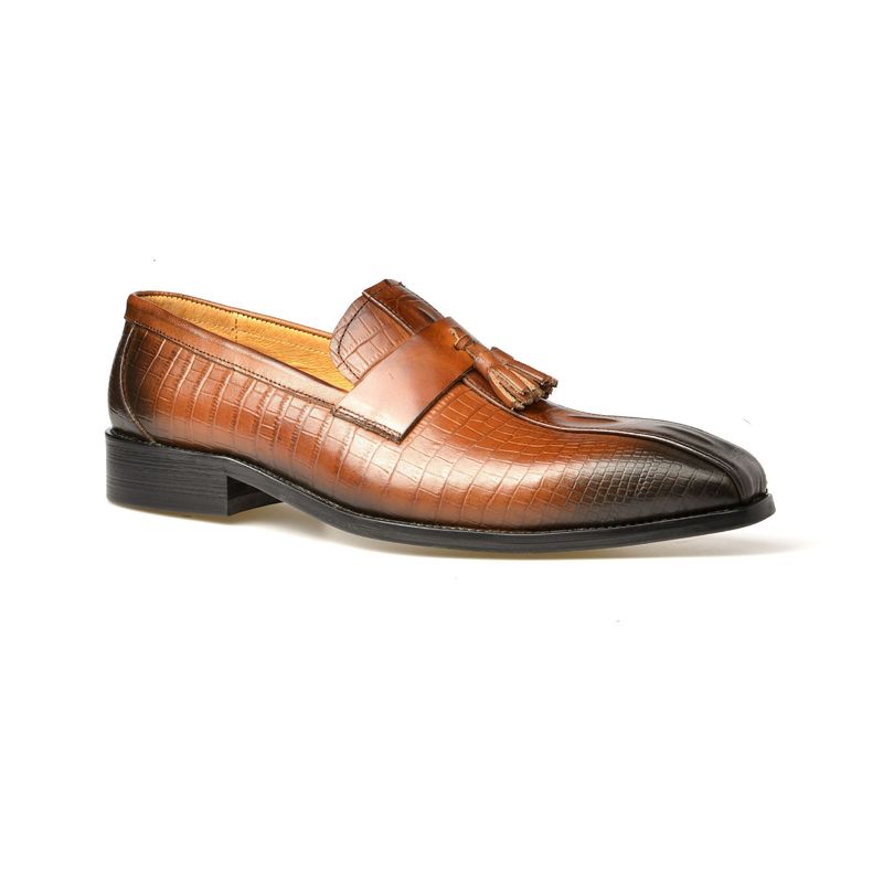 Sapatos de tamanho grande com estampa de crocodilo de qualidade imbatível, traje formal, sapatos de couro para casamento alegres e modernos, roupas masculinas_voghion.com