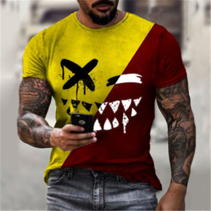 Sommer Neues lustiges trendiges kreatives kurzärmeliges T-Shirt für Männer_voghion.com