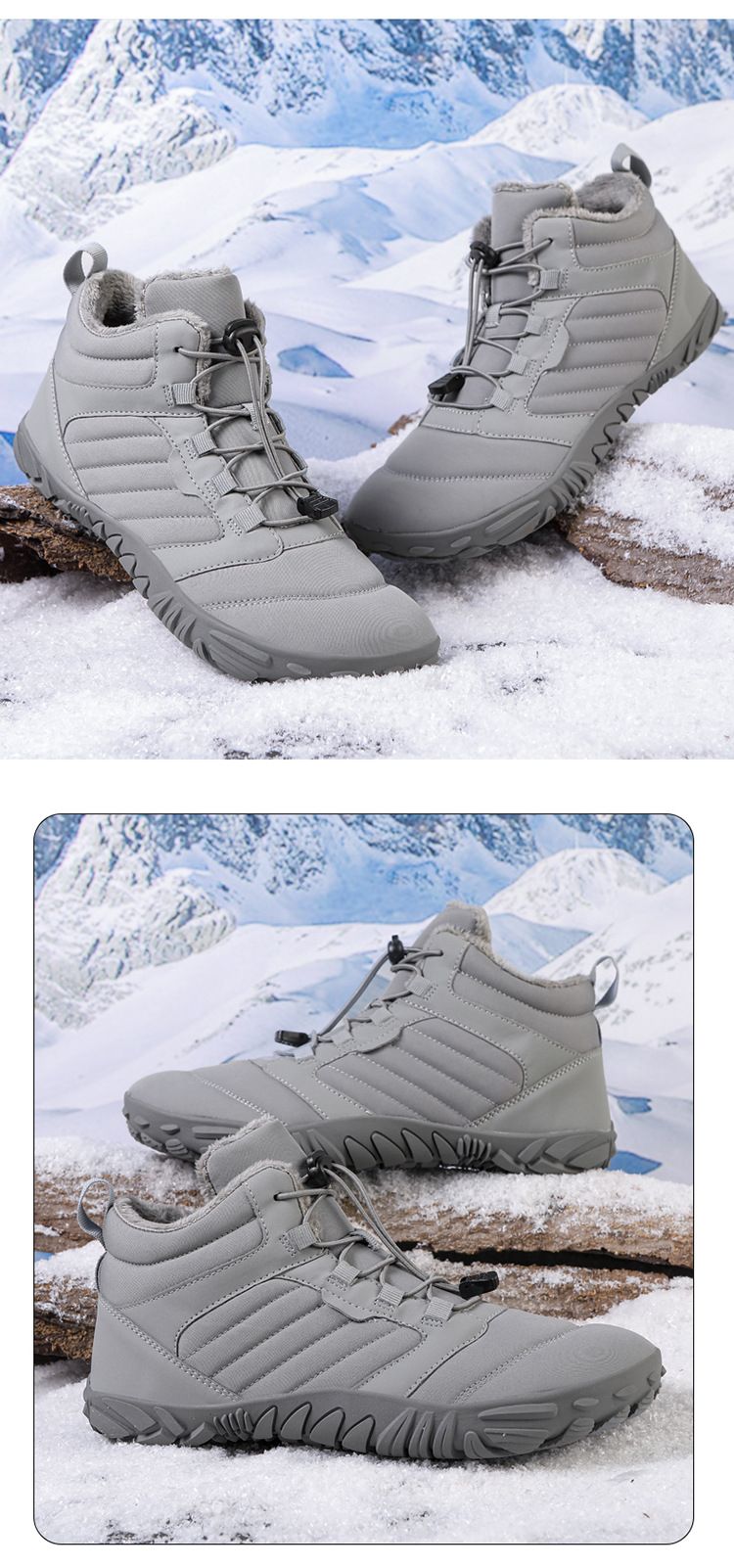 Scarpe di cotone impermeabili, stivali da trekking in cotone più scarpe calde in velluto, coppia di stivali da neve sportivi spessi e anti-sci_voghion.com