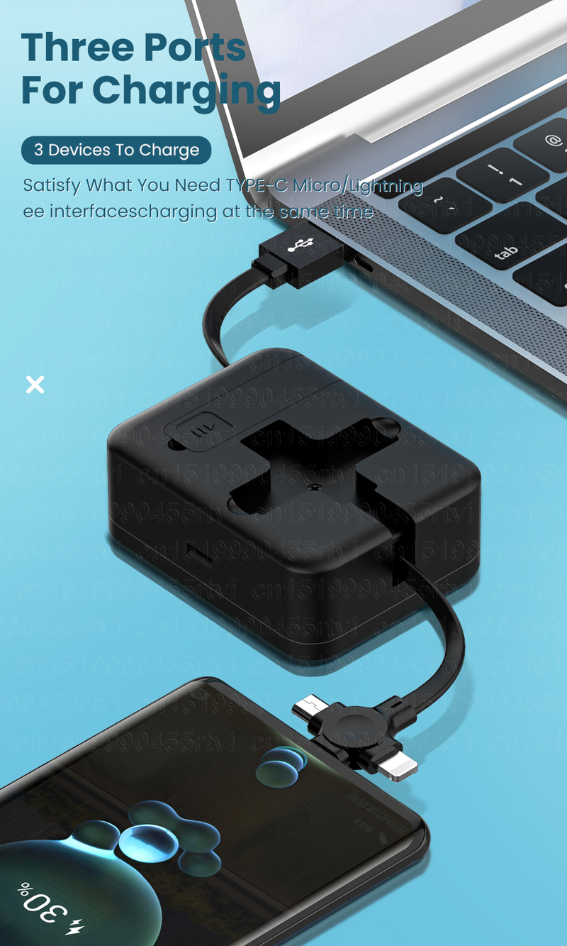 Retractable 4in1 USB Type C Micro USB for iPhone 14 13 12 11 Pro With Phone Stand 3in1 2in1 Charging Charger harging harger_voghion.com