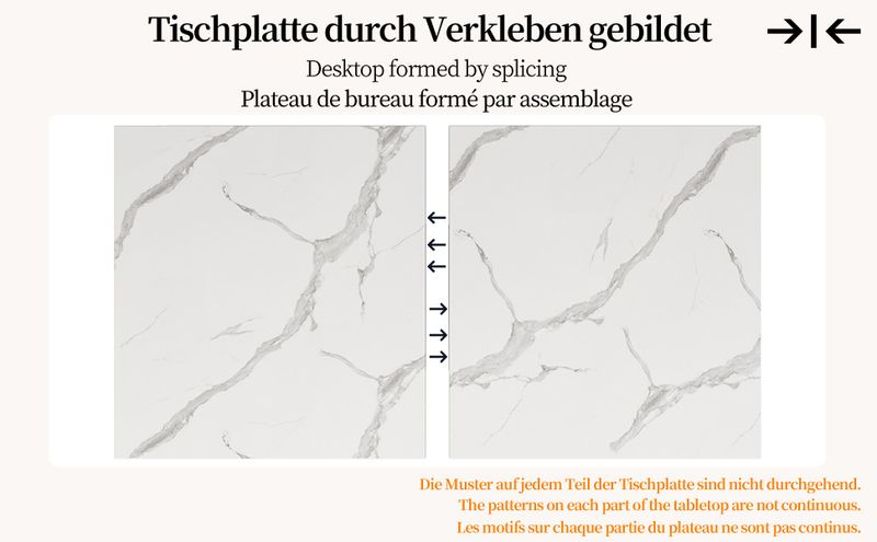 Esstisch 140x75cm Mit Stauraum Und Marmorplatte, Weiß_voghion.com