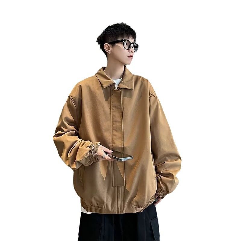 New retro collar, high-end and cool jacket for men in spring and autumn, trendy and popular, niche jacket_voghion.com