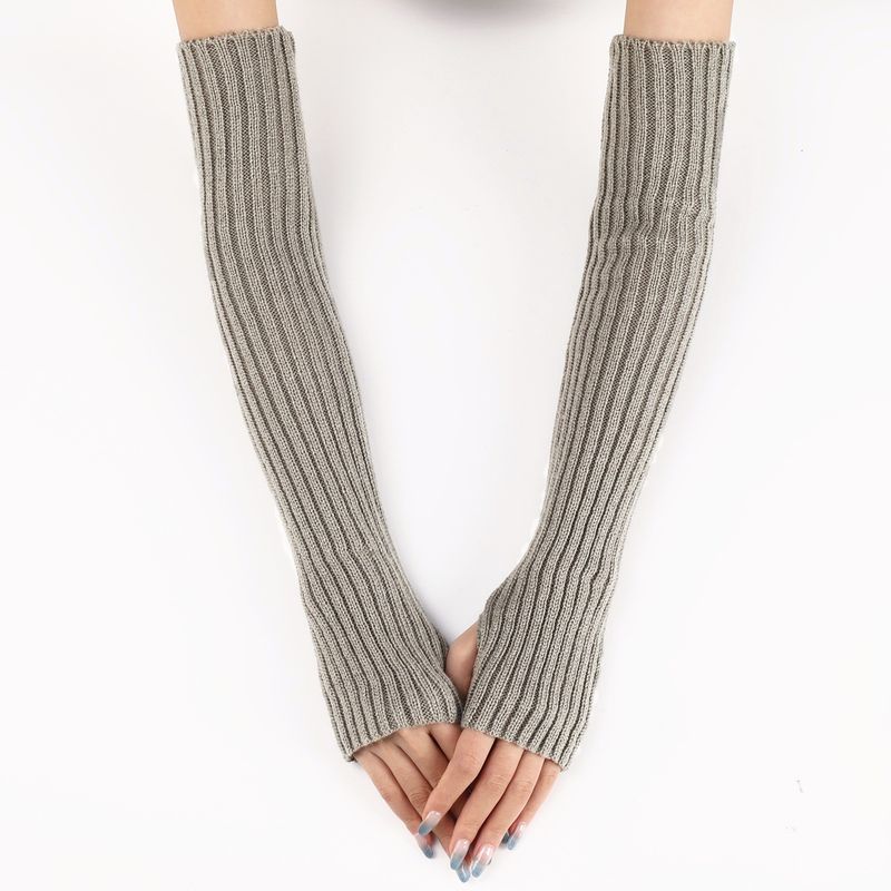 G-11 Straight Long Gloves Autumn/winter New Knitted Wool Bouncing Di Men And Women JK Open Finger Warmth Stacked Sleeve_voghion.com