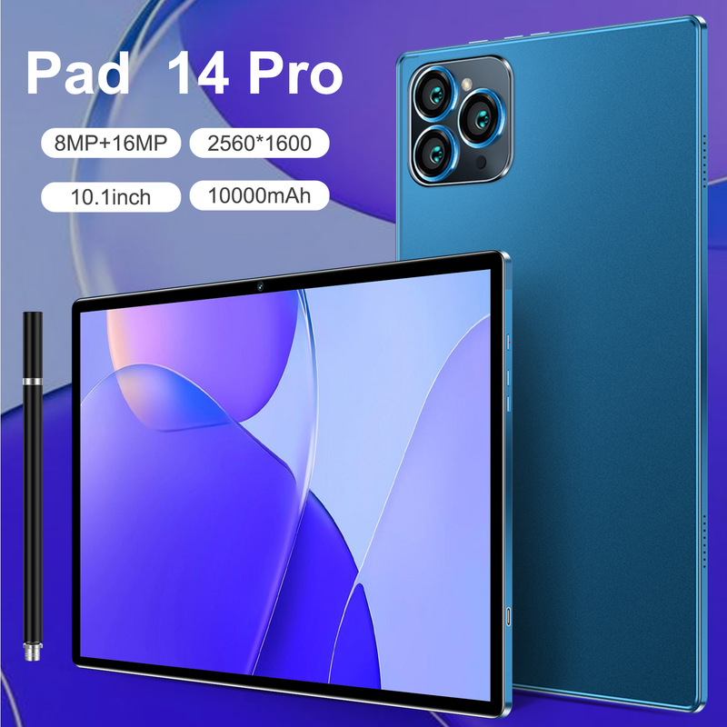 Neu Pad 14 Pro Tablet Android 16G + 512G 10,1 Zoll Neue Tablette 5G Dual SIM Karte Oder WIFI Google Play PC Tablet Kinder Für_voghion.com